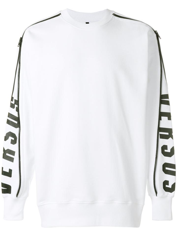 Versus Side Zip Detail Sweatshirt - White