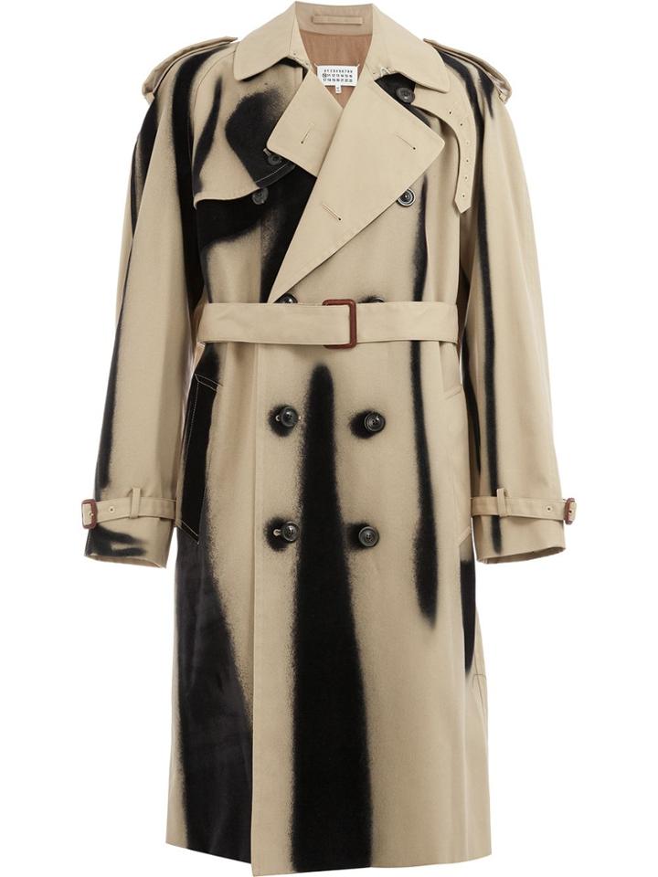 Maison Margiela Spray Paint Double Breasted Coat - Nude & Neutrals