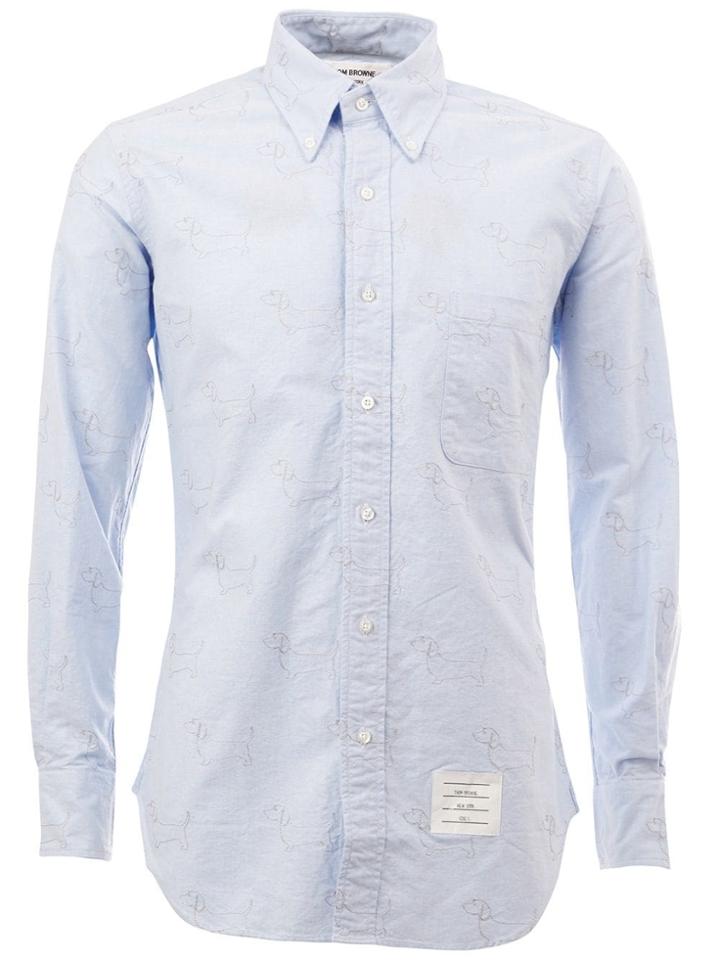 Thom Browne Embroidered Dog Shirt - Blue
