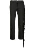 Ck Calvin Klein Fringed Cropped Trousers - Black