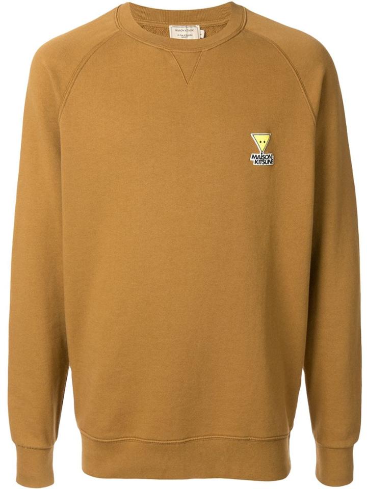 Maison Kitsuné Relaxed-fit Embroidered Logo Sweatshirt - Brown