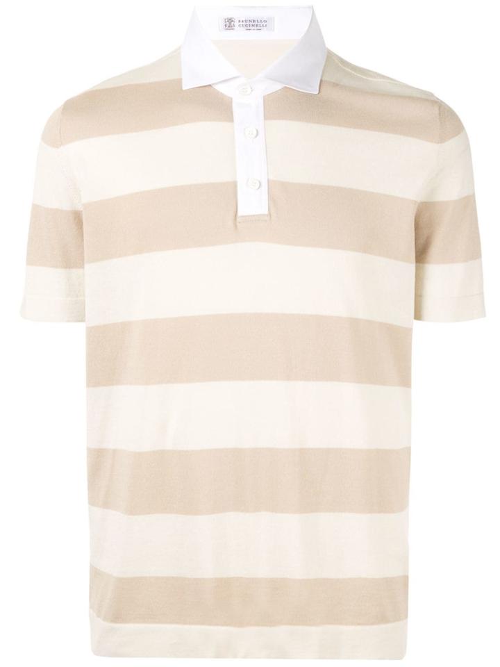 Brunello Cucinelli Striped Polo Shirt - White