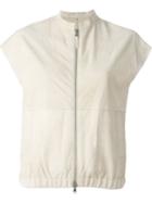 Eleventy Sleeveless Cropped Jacket, Women's, Size: 42, Nude/neutrals, Suede