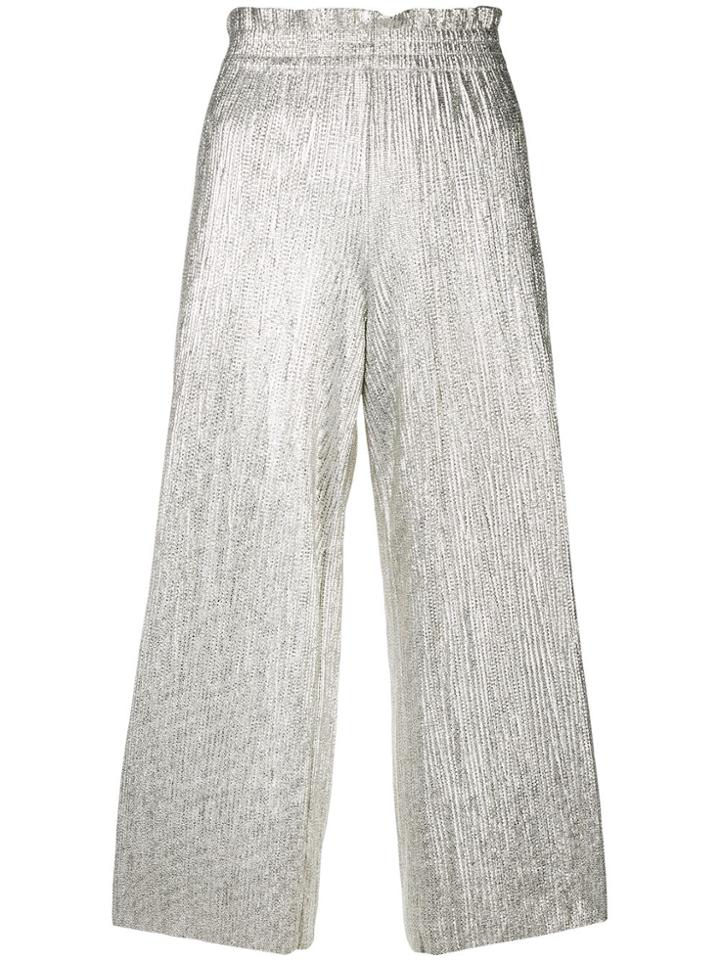 Alice+olivia Crinkled Trousers - Metallic