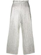 Alice+olivia Crinkled Trousers - Metallic