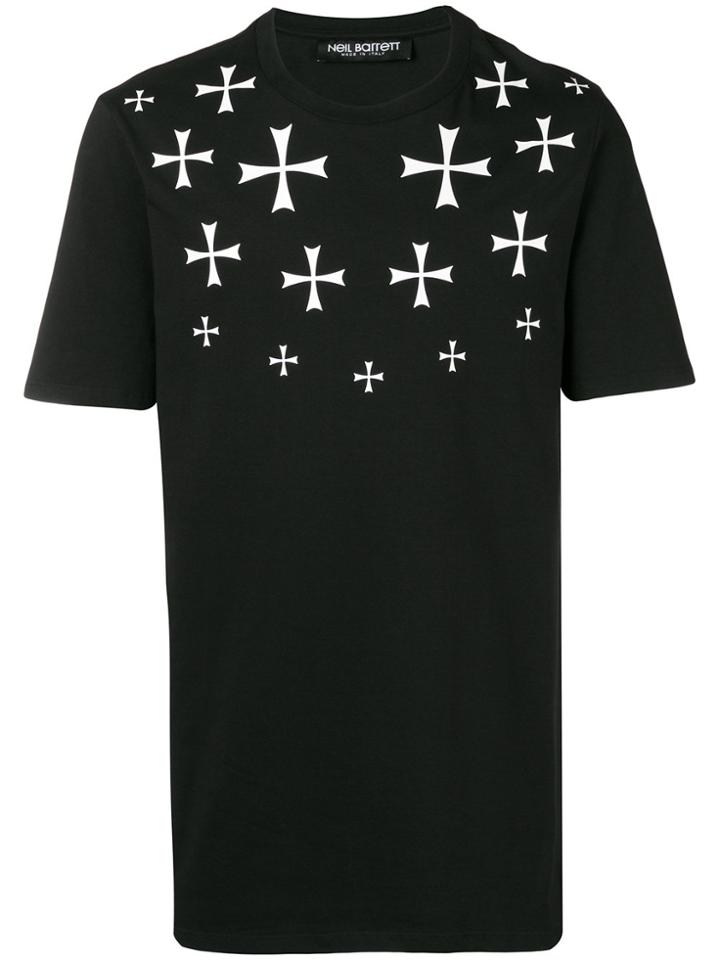 Neil Barrett Military Cross Print T-shirt - Black