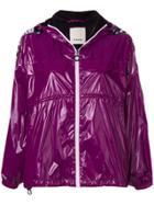 Pinko Glossy Logo Banded Windbreaker - Pink & Purple