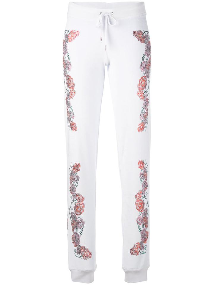 Philipp Plein - Fireopal Track Pants - Women - Cotton/modal/polyester - S, White, Cotton/modal/polyester