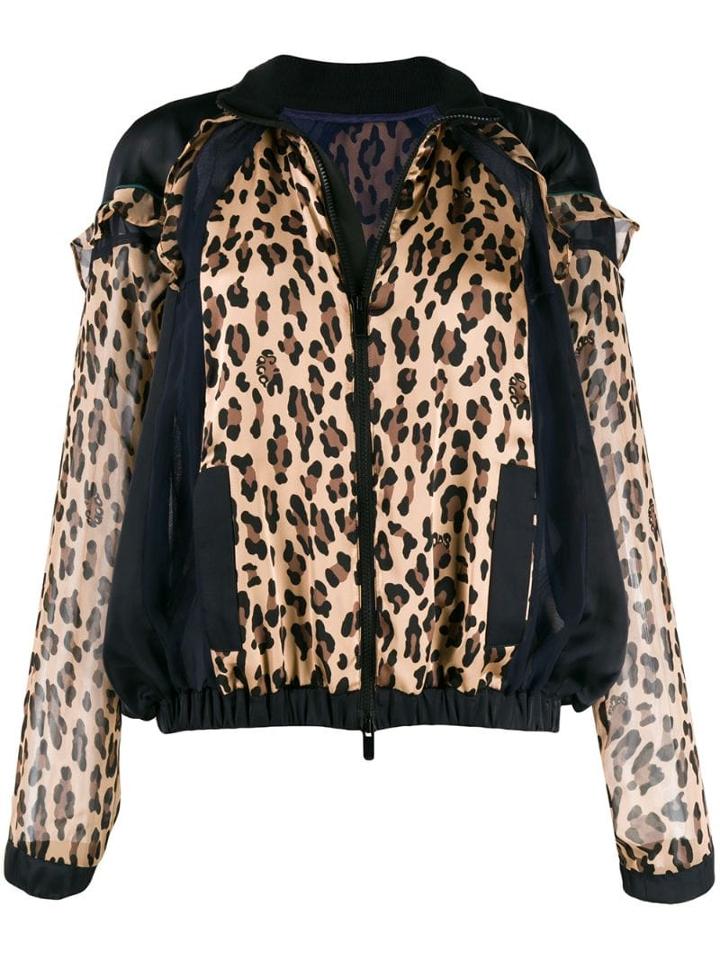 Sacai Leopard Print Bomber Jacket - Neutrals