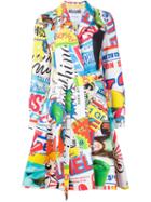 Moschino Collage Print Trench Coat