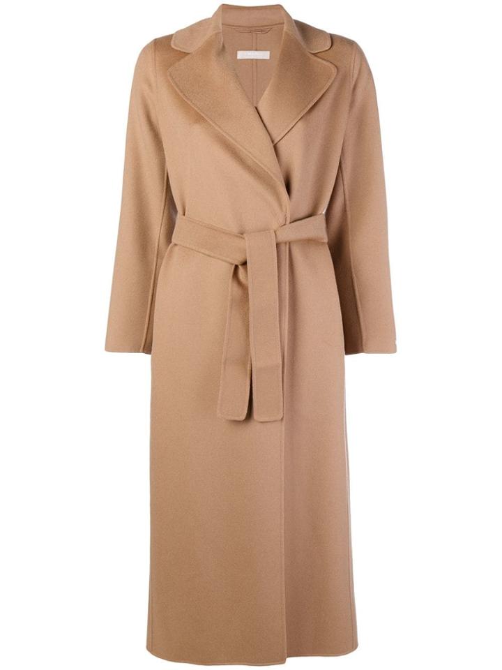 's Max Mara Long Belted Coat - Neutrals
