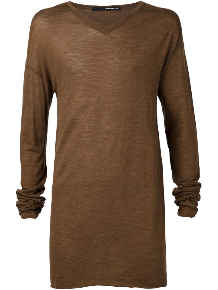 Isabel Benenato V-neck Sweater, Men's, Size: Small, Brown, Polyamide/angora