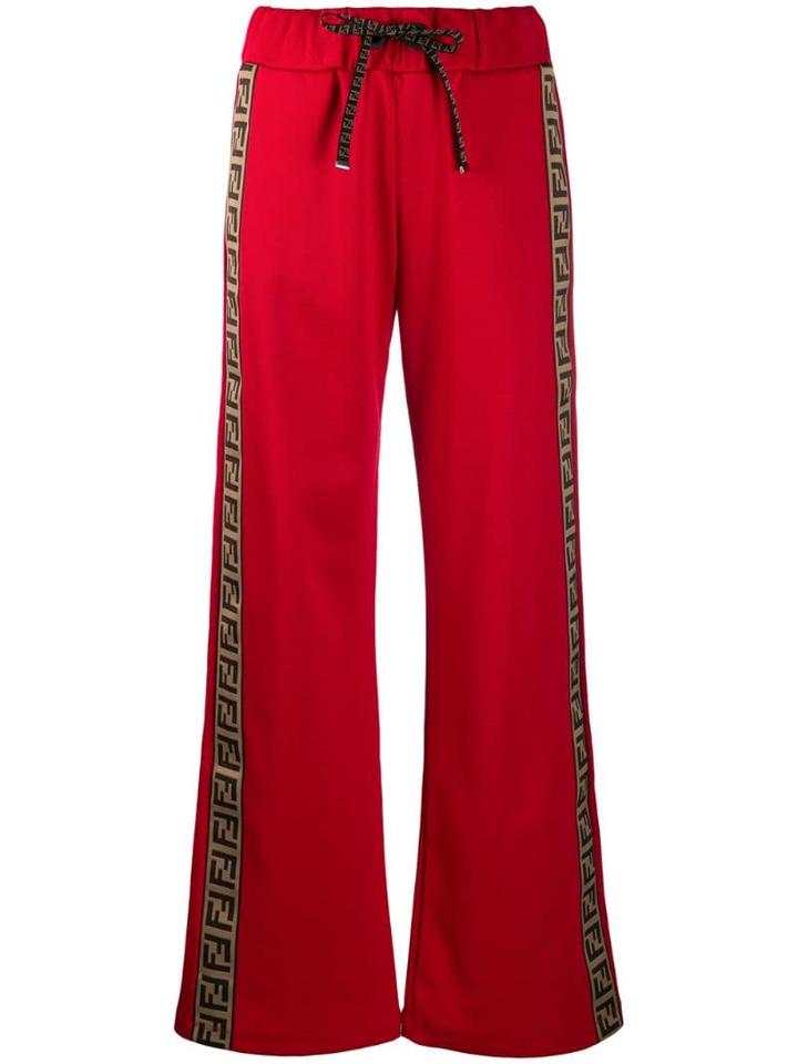Fendi Side Logo Track Pants - Red