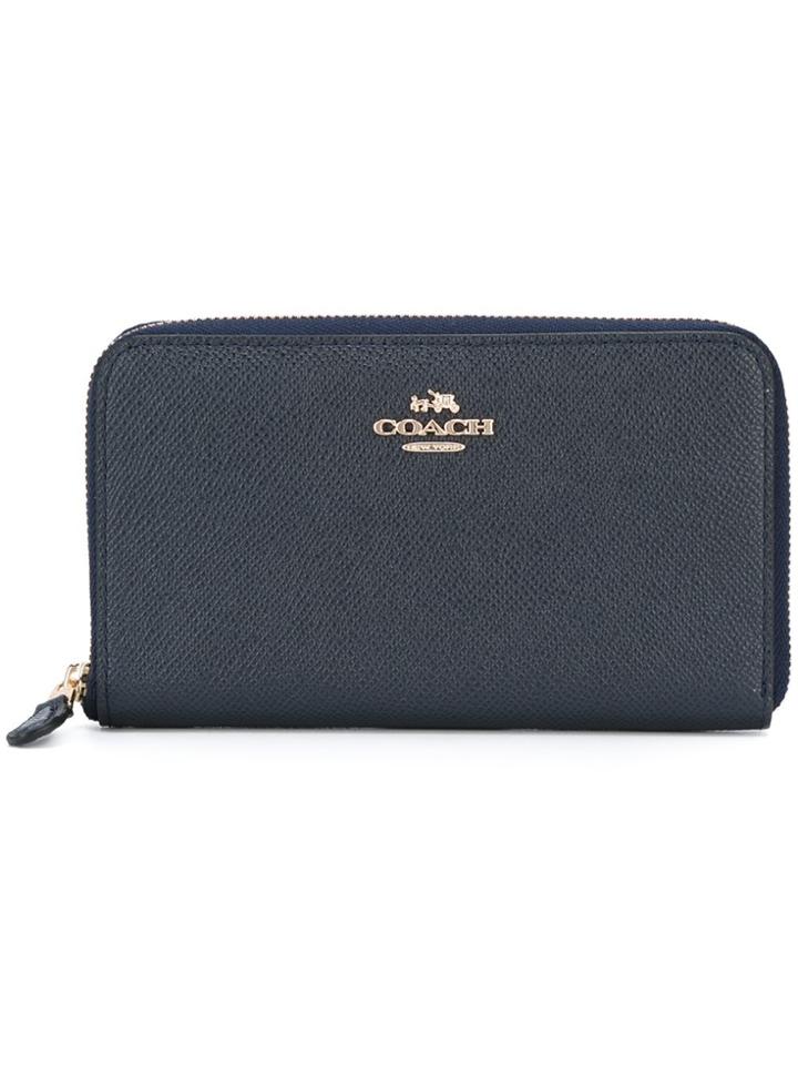 Coach Zip Around Wallet - Blue