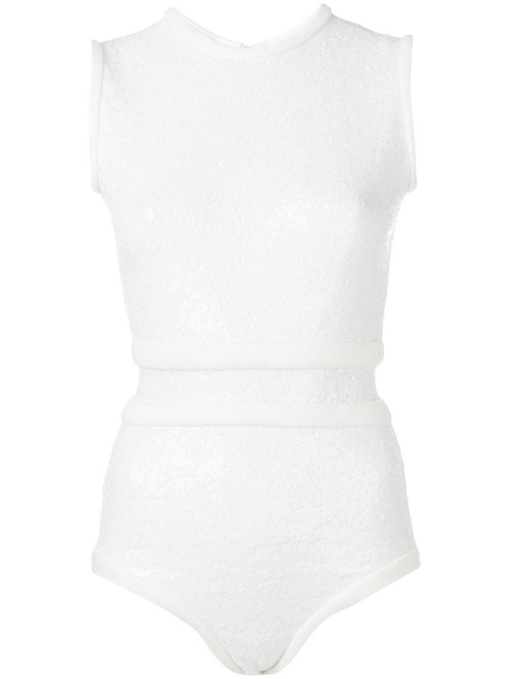 Atu Body Couture Sequinned Sleeveless Body - White