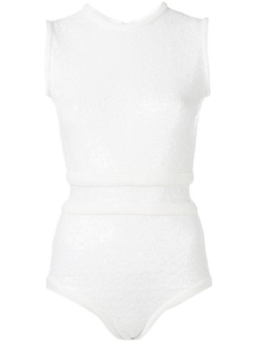 Atu Body Couture Sequinned Sleeveless Body - White
