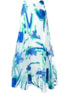 P.a.r.o.s.h. Floral Jacquard Dress, Women's, Blue, Silk/cotton/polyamide/polyester