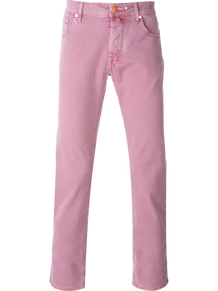 Jacob Cohen Slim Fit Trousers, Men's, Size: 34, Pink/purple, Cotton/elastodiene