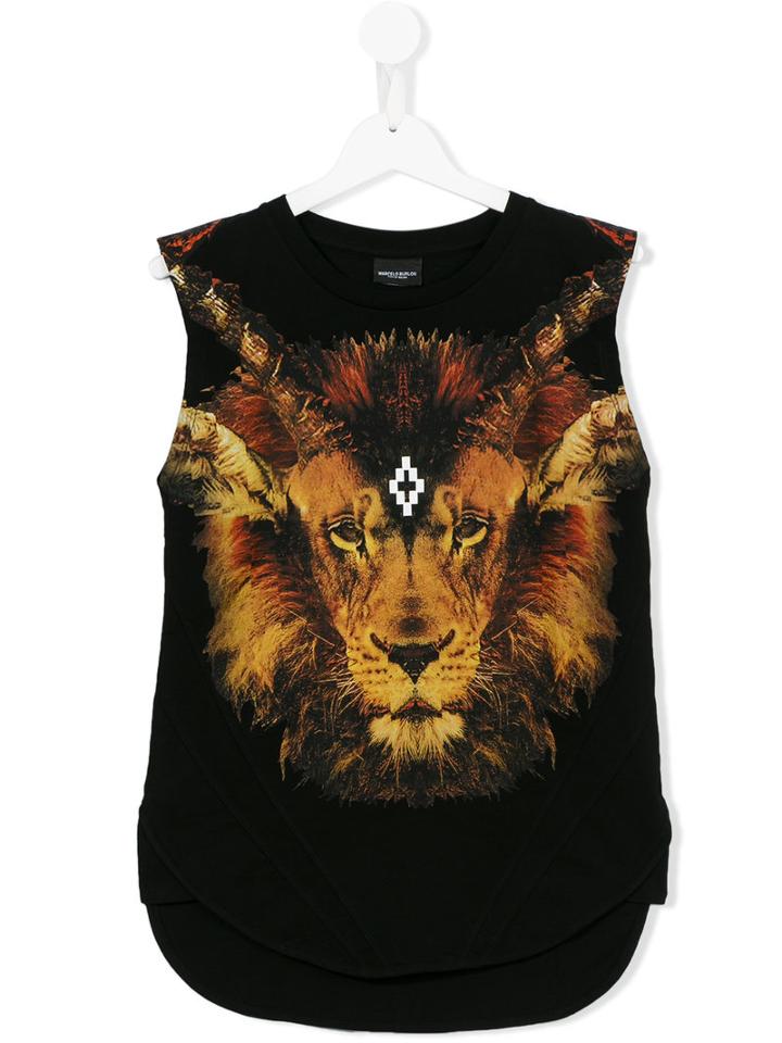 Marcelo Burlon County Of Milan Kids Lion Print Vest, Boy's, Size: 6 Yrs, Black