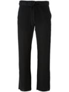 Ann Demeulemeester Blanche Cropped Trousers, Women's, Size: 38, Black, Cotton/linen/flax/virgin Wool