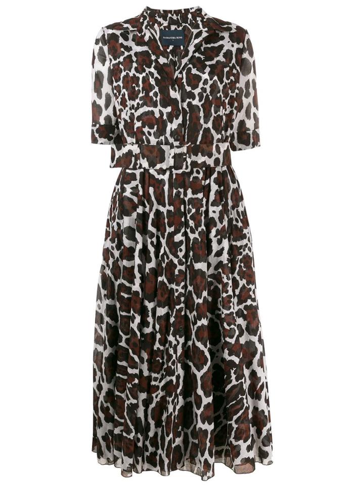 Samantha Sung Camel Print Shirt Dress - Brown