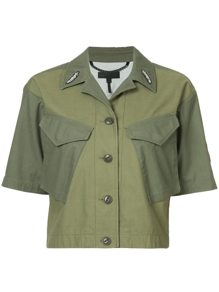 Rag & Bone Embellished Collar Cropped Jacket - Green