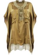 Faith Connexion - Drawstring Blouse - Women - Silk/linen/flax/polyamide - M, Women's, Yellow/orange, Silk/linen/flax/polyamide