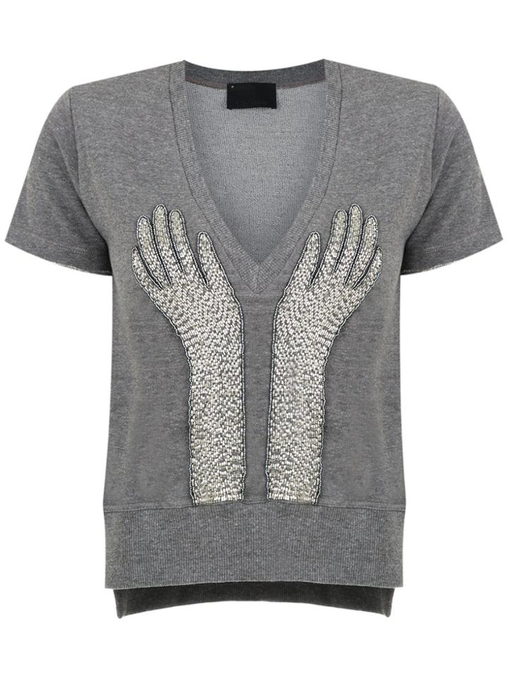 Andrea Bogosian Embroidered Blouse - Grey