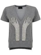 Andrea Bogosian Embroidered Blouse - Grey