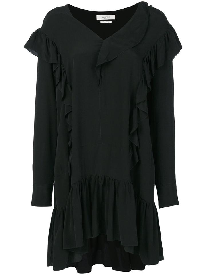Isabel Marant Étoile - Ruffled Day Dress - Women - Cupro/viscose - 40, Black, Cupro/viscose