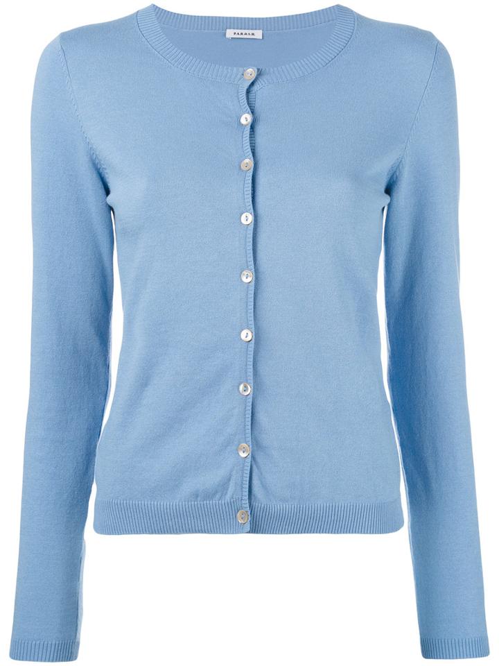 P.a.r.o.s.h. - Classic Cardigan - Women - Cotton/spandex/elastane - L, Blue, Cotton/spandex/elastane