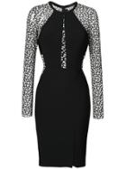 Yigal Azrouel Leopard Print Fitted Dress - Black
