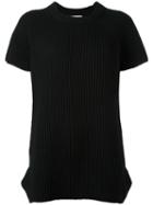 Dkny Shortsleeved Knit Top, Women's, Size: Medium, Black, Nylon/wool