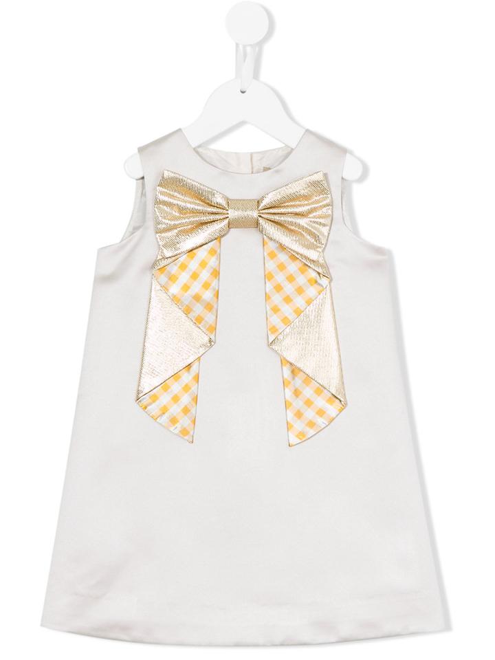 Hucklebones London - Origami Bow Shift Dress - Kids - Polyester - 2 Yrs, Toddler Girl's, Nude/neutrals