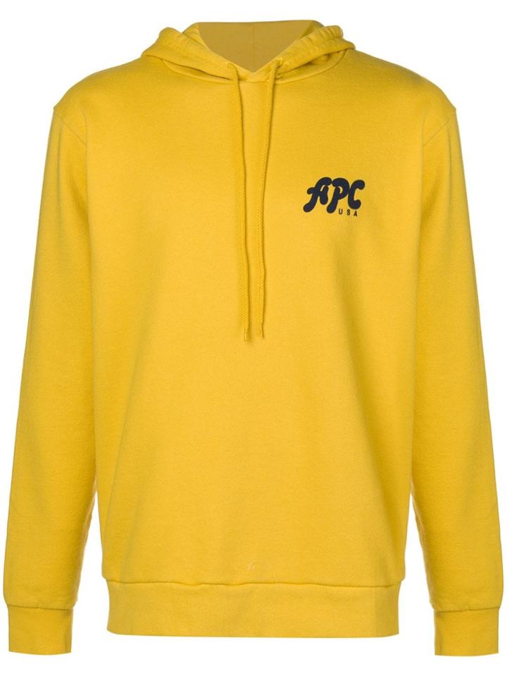 A.p.c. Logo Print Hoodie - Yellow & Orange