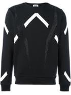 Les Hommes Urban Graphic Applique Sweatshirt, Men's, Size: Large, Black, Cotton