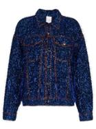 Ashish Tinsel Embellished Denim Jacket - Blue