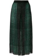 Marco De Vincenzo Crystal Embellished Lace Skirt - Green