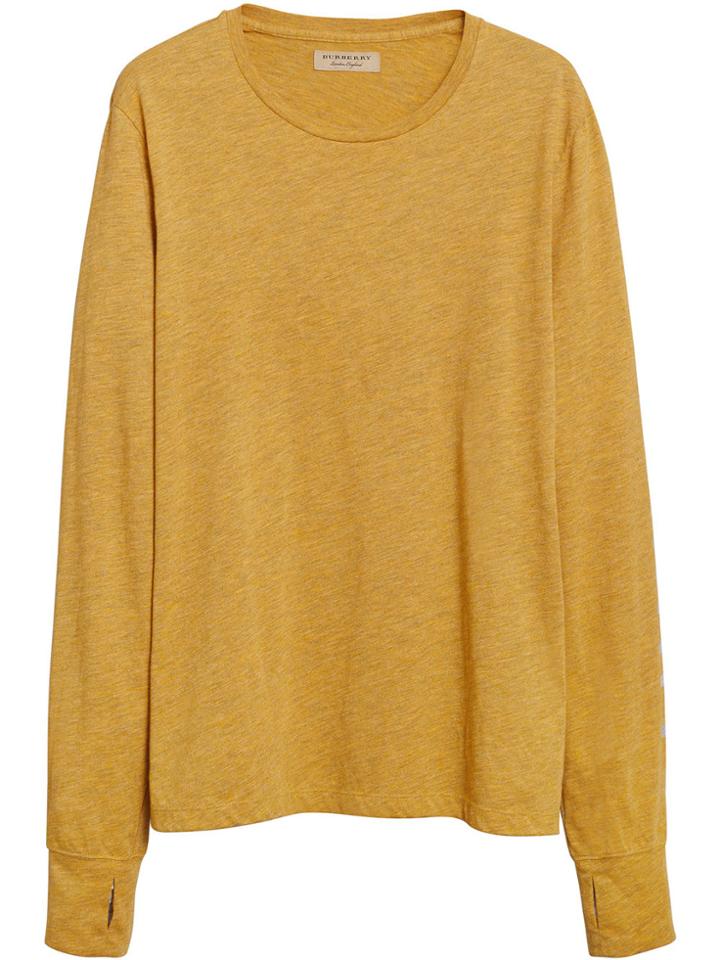 Burberry Devoré Long Sleeve T-shirt - Yellow & Orange