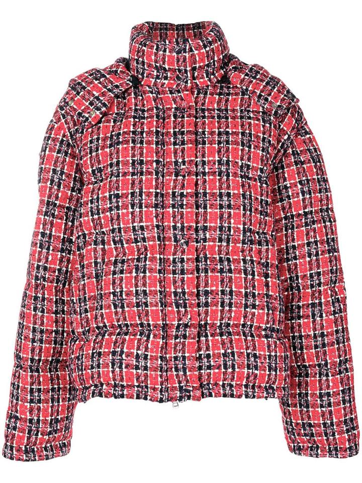 Gucci Tweed Puffer Jacket - Red