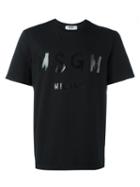 Msgm Logo Print T-shirt, Men's, Size: Xs, Black, Cotton