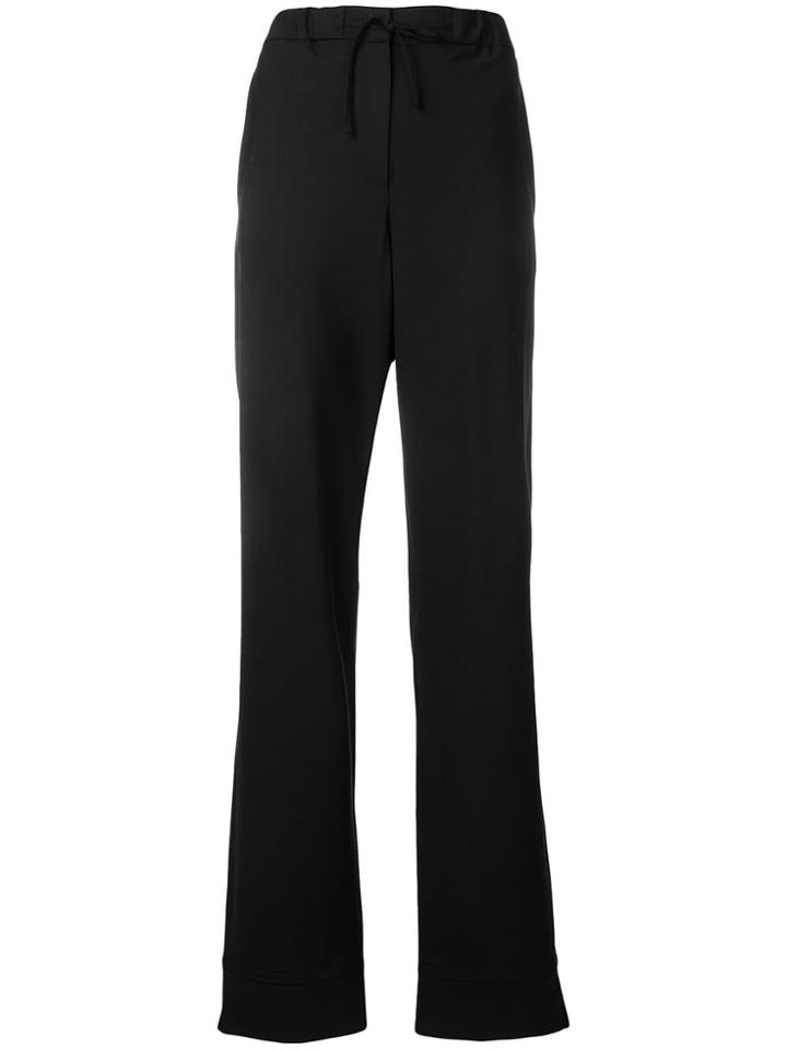 Jil Sander High-rise Wide-leg Trousers - Black