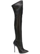 Casadei Stiletto Over The Knee Boots - Black