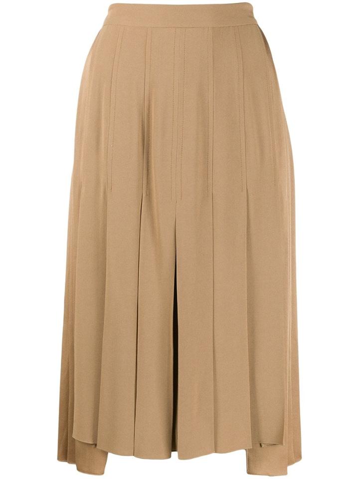 Nº21 Pleated Asymmetric Skirt - Neutrals