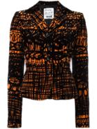Moschino Vintage Printed Velvet Jacket, Women's, Size: 42, Black
