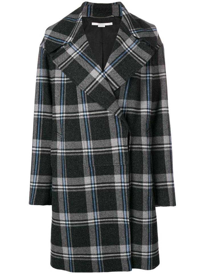 Stella Mccartney Plaid Cocoon Coat - Grey