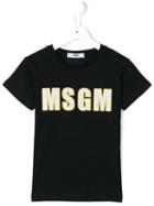 Msgm Kids Logo Print T-shirt, Boy's, Size: 10 Yrs, Blue