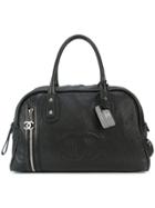 Chanel Vintage Overnight Bowler Travel Bag - Black