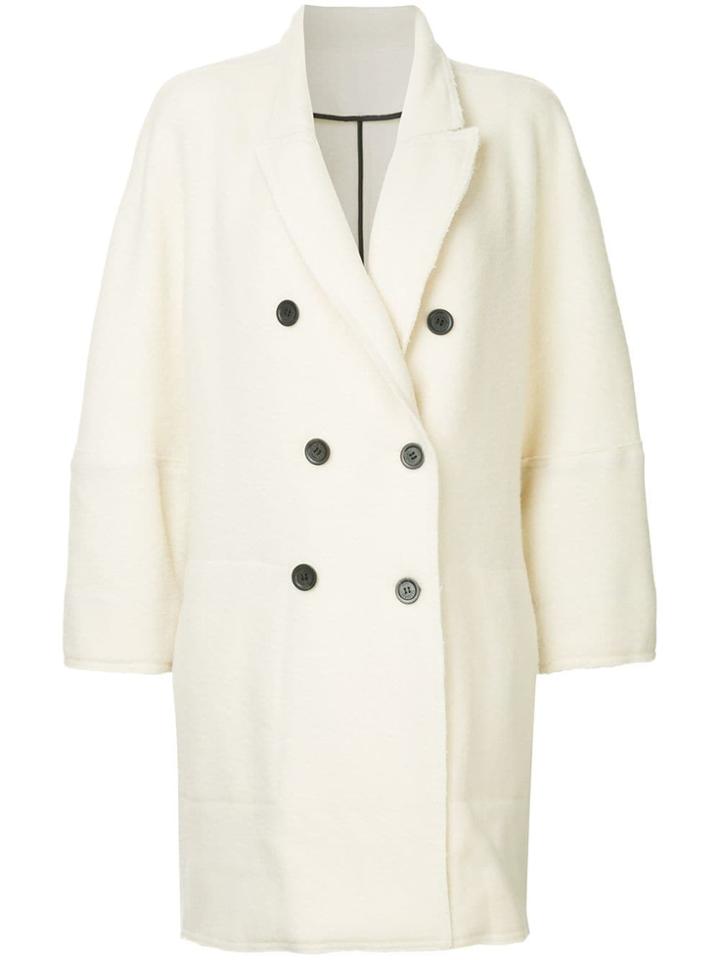 Gauchère Midi Buttoned Coat - White