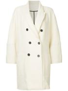 Gauchère Midi Buttoned Coat - White